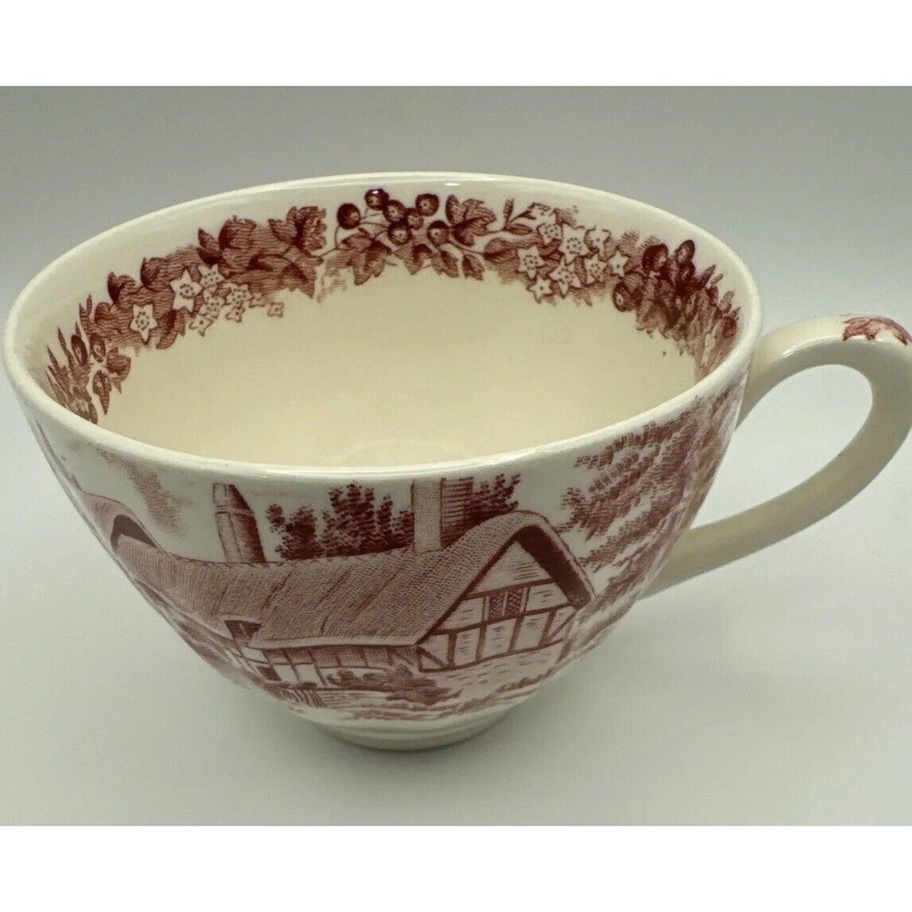 Vintage J&G Meakin England‎ Red/Pink Tea Cups 4 1/2" - Picture 6 of 7